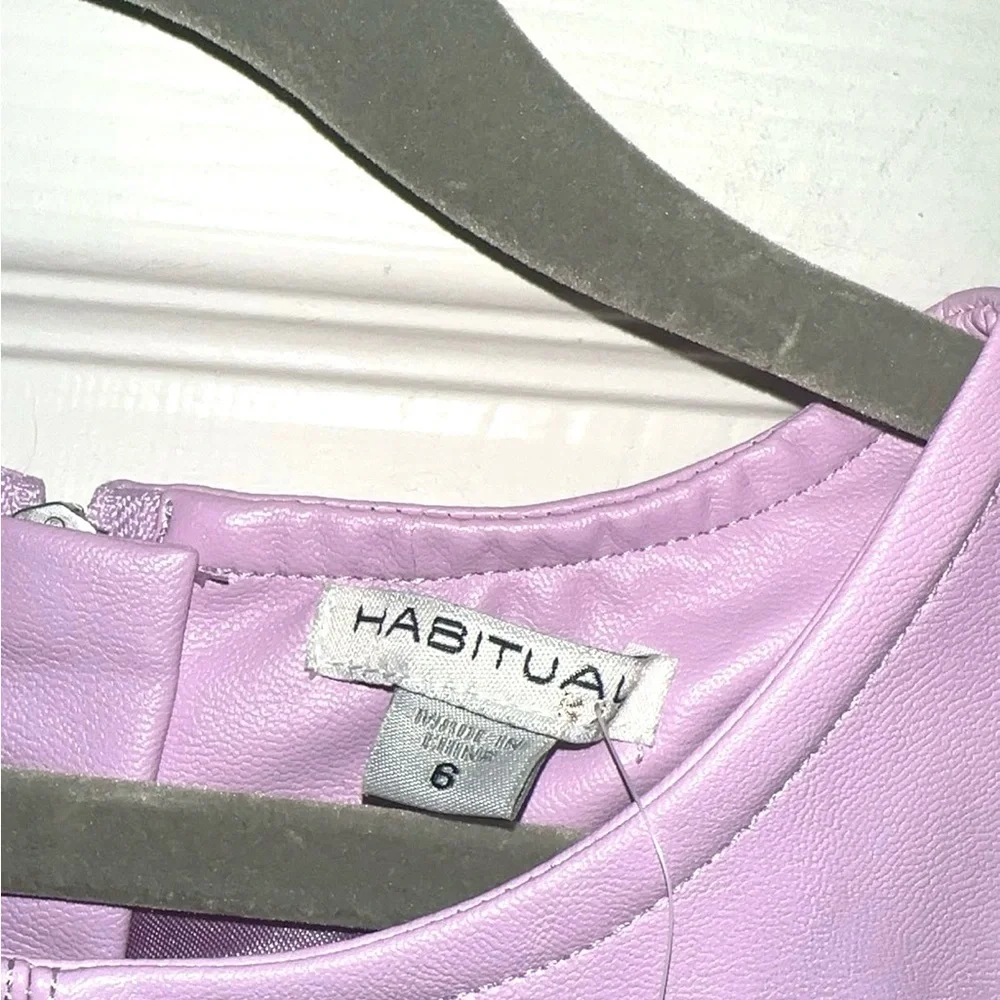 Habitual Kids Girls Faux Leather Dress in Purple